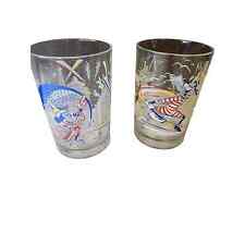 WALT DISNEY WORLD Remember the Magic 25th Anniv. Mickey and Goofy Glass  2pc lot picture