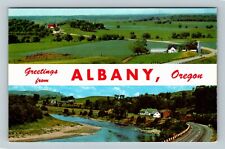 Albany OR-Oregon, Banner Greetings, Scenic Views Vintage Souvenir Postcard picture