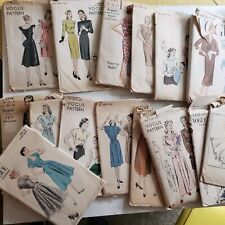 Lot Of 17 Vintage Vogue Sewing Patterns 1940s 1950s picture