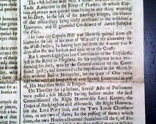 1667 old Newspaper Early Rare 17th Century 357 YEARS OLD London Gazette England picture