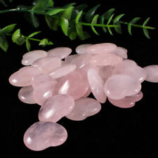 Natural 10/30/50PC Rose Quartz Pocket Palm Worry Stones Heart Healing Crystal picture