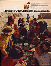A3 Segram's 7 Seven Crown Advertising Print Ad People On Picnic Beach 10'' X 13 picture