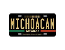 PLACA NEGRA DECORATIVA CARRO MICHOACAN / Car Plate Personalized Michoacan Black picture