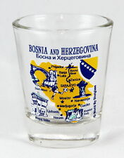 BOSNIA AND HERZEGOVINA LANDMARKS AND ICONS COLLAGE SHOT GLASS SHOTGLASS picture
