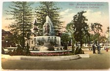 Los Angeles Ca. Fountain in Central Square Divided Back Postcard c1910s UNP picture
