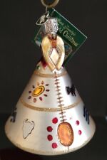 Blown Glass Old World Christmas Ornament The Teepee Great Plains Native American picture