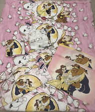 90s Disney Beauty Beast 8 Piece Set Full Size Sheets Comforter Shams Skirt Cases picture