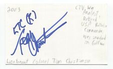 Lt Colonel Tom Christianson Signed 3x5 Index Card Autographed Signature picture