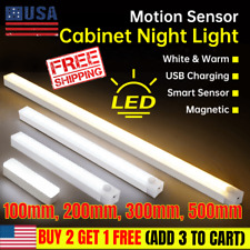 LED Motion Sensor Under Cabinet Closet Light USB Rechargeable Kitchen Lamp Strip picture