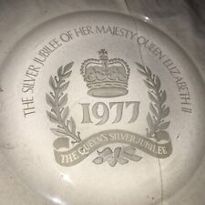 Queen Elizabeth II 1977 Silver Jubilee Crystal Serving Bowl Made in France picture