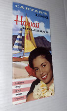 Vintage 1960s Cartans Hawaii Holidays Brochure Tiki Bar Decor 1961 MCM Prop picture
