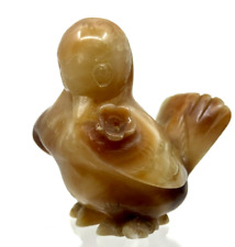 Vintage Italian Alabaster Marble hand Carved Carmel colored Bird  Figurine picture