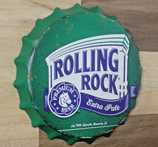 Rolling Rock Beer Bottle Cap Round Metal Sign Man cave Bar Decor Beer Signs  picture
