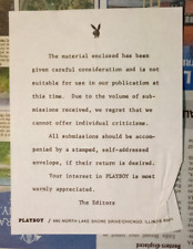 Playboy Magazine - Rejection Note - Chicago IL picture