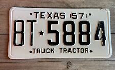 1957 TEXAS VINTAGE TRUCK TRACTOR LICENSE PLATE 8T*5884 picture