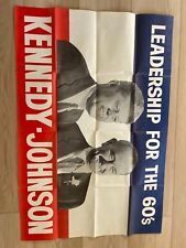 John Kennedy JFK Lyndon Johnson Leadership for the 60s Campaign Poster 41