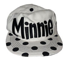Disney Parks Adult Ball Cap Hat White Black Polka Dot Minnie Adjustable  picture