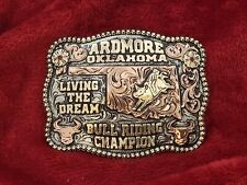 CHAMPION RODEO TROPHY BELT BUCKLE ARDMORE OKLAHOMA PRO BULL RIDER☆RARE☆233 picture