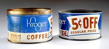 2 - 1950's-1960's Vintage Kroger Coffee Tins picture