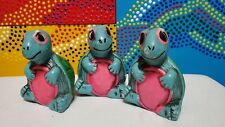 60s 70s Mid Century Vintage Vtg Holiday Fair ? Chalkware Turtle Bank Lot Of 3 picture