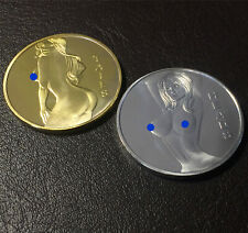 2PCS Sexy Lady Coin Hot Girl Coin Novelty Lucky Coin Mirror Finish Collectible picture