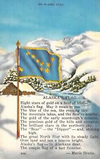 D0081 Alaska Flag Poem by Marie Drake Winter Mountain View AK - Chrome Postcard picture