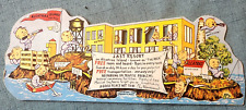 c1952 Oversize Die Cut Postcard Alcatraz Island Prison Last Resort Inmates picture
