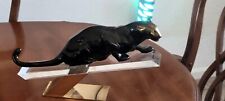 Giulia Mangani for Oggetti Italy Porcelain Panther Sculpture w/Lucite Brass Base picture