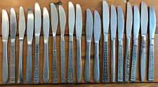 Set Lot 19 Vtg Mid Century Stainless Mismatached Japanese Scroll Dinner Knives picture
