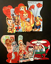 Vintage 10 Piece Small Die-Cut Childrens Valentines Superb Graphics c-1950s  NOS picture