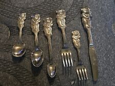 Lot Of 6 Kids ONEIDA COMMUNITY SILVERSMITHS COLLECTORS Bear In Tree Silverware picture