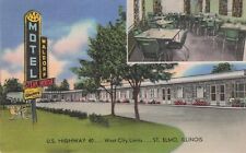 St Elmo Illinois IL Waldorf Motel & Steakhouse Vintage Linen Postcard picture
