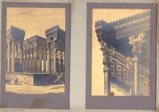 PERSEPOLIS Restoration of the Palaces of Xerxes mounted 1800s photo picture