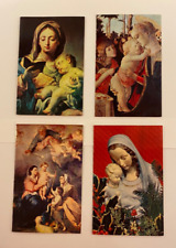 4 Vintage Madonna Christmas Cards, Plastichrome, Renaissance Style Pictures picture