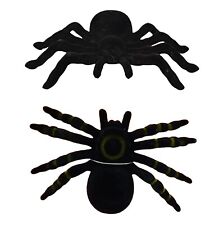 2pc-HUGE Gothic Fuzzy Glitter BLACK JUMBO SPIDERS Figure Model Crafts Decoration picture