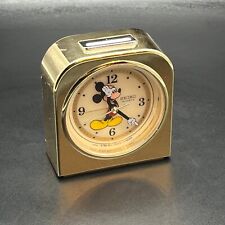 Seiko Quartz Disney Mickey Mouse Gold Alarm Clock Vintage (Not working - READ) picture