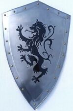 Shield Warrior Lion Medieval Knight Armor Steel Face Heater Templar Battle picture