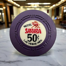 OBSOLETE HOTEL SAHARA Las Vegas Vintage CASINO 50 Cent Purple CHIP Gaming Token picture
