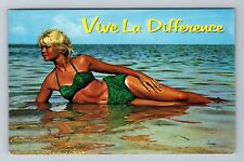 Vive La Difference, Beach Beauty, Antique Vintage Souvenir Postcard picture