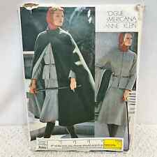 Vogue Americana 1160 ANNE KLEIN Uncut Sewing Pattern Size 12 Jacket Cape Skirt picture