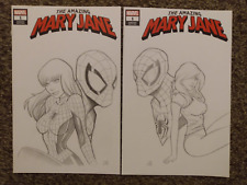 2 SPIDERMAN MARY JANE ARTIST PROOF PRINTS OF ORIGINAL DRAWINGS picture