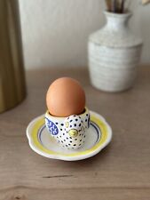 Authentic Henriot Quimper Chicken Egg Cup Artist Signed Hand Painted France Dish picture