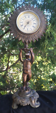 1880s Golden Novelty MFG Co. Bronze Spelter Figural Mantle Clock - RARITY - READ picture