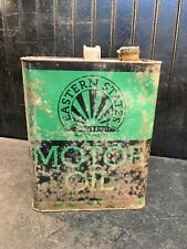Vintage Green Eastern Shore 2 Gallon Metal  Motor Oil Can Gas Garage Art picture