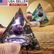 Amethyst Crystal Sphere Orgonite Pyramid Obsidian Chakra Energy Orgone Stone picture
