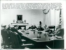 1968 Pres-Elect Richard Nixon Briefed By Pres Johnson Politics Wirephoto 7X9 picture