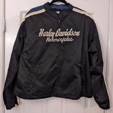HARLEY DAVIDSON Coat Womens 2XL XXL Black Blue Zip Up Jacket picture
