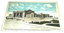JULY 1922 FRED HARVEY SANTA FE KANSAS CITY UNION STATION USED POST CARD  picture