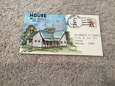 1976 HOUSE New Mexico : Signed FOLK ART WATERCOLOR Postal Cover GEORGE HARROD picture