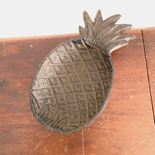 Footed Cast Iron Pineapple Shaped Trinket Dish or Spoon Rest picture